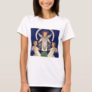 Vintage jul, skandinaviska Sankta Lucia-änglar Tee Shirt