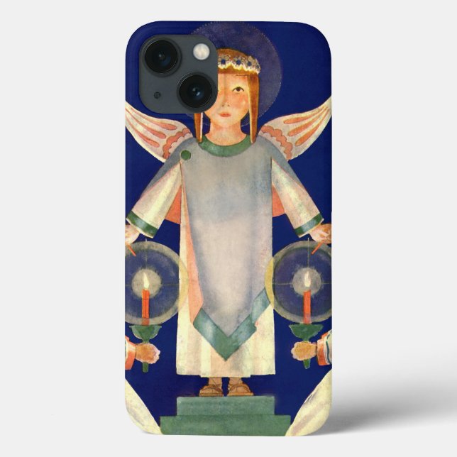 Vintage jul, skandinaviska Santa Lucia-änglar (Baksida)