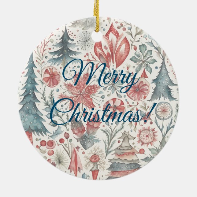 Vintage jul - skandinaviskt design julgransprydnad keramik (Baksidan)