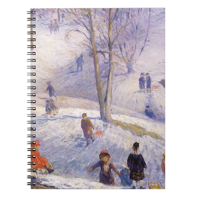 Vintage jul, slädfärd, Central Park Glackens Anteckningsbok (Framsidan)