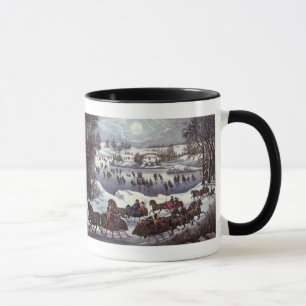 Vintage jul Sleighs, Central Park i vinter Mugg