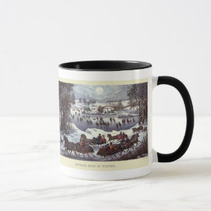 Vintage jul Sleighs, Central Park i vinter Mugg