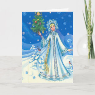 Vintage jul, Snö maiden Helgkort