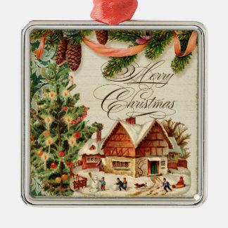 Vintage jul Snö Skating Anpassningsbar Ornament