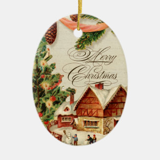 Vintage jul Snö Skating Anpassningsbar Ornament
