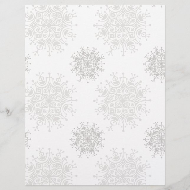 Vintage jul, Snöflingor Snöstorm Mönster Reklamblad (Framsidan)