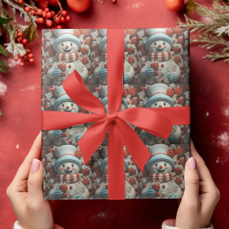 Vintage jul Snögubbe Presentpapper
