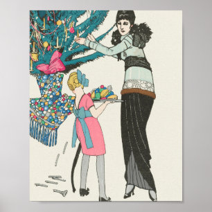 Vintage jul - startdekoration   JULGRAN Poster