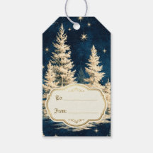 Vintage jul stjärnig vinter skog