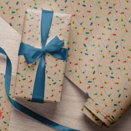 Vintage jul String Ljus på Kraft Presentpapper