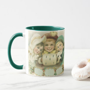 Vintage jul-systrar, Viktorianska barn Mugg