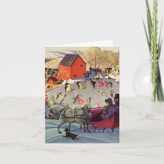 Vintage Jul Tack Kort (Framsida)