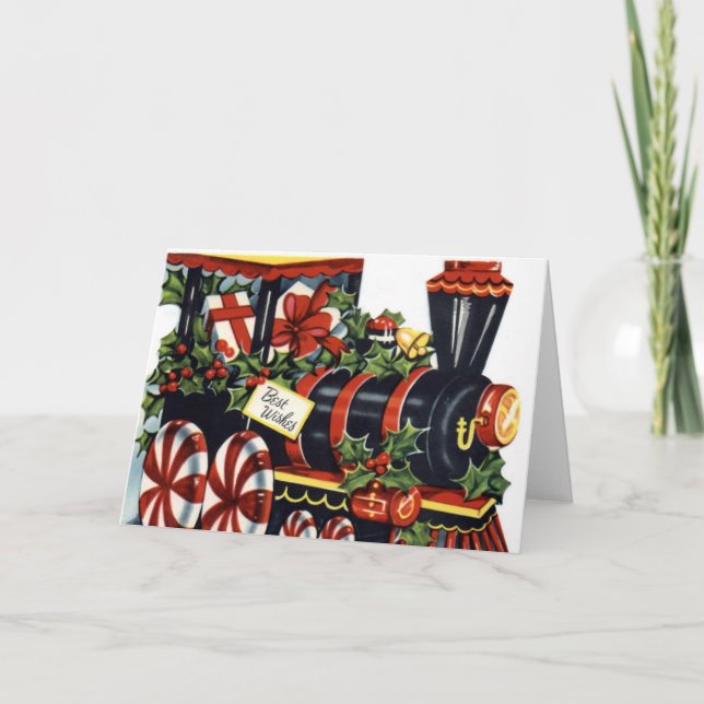 Vintage jul Tåg Helgkort (Framsida)