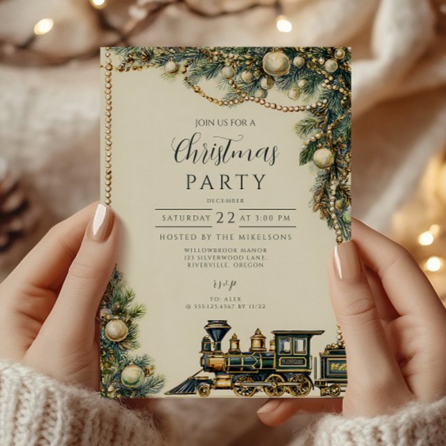 Vintage jul Tåg Julkort (Skapare uppladdad)