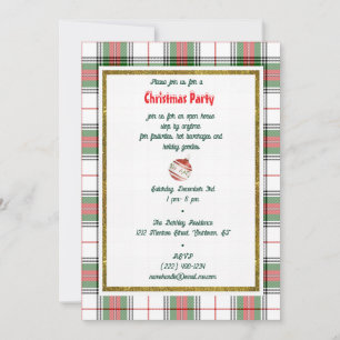 Vintage jul Tartan Play Inbjudningar