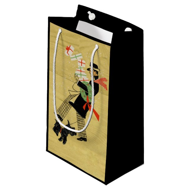 Vintage jul Terrier Hund (Framsidan Vinklad)