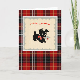 Vintage jul Terrier Hund Helgkort