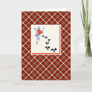 Vintage jul Terrier Hund Helgkort