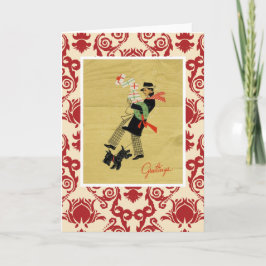 Vintage jul Terrier Hund Helgkort