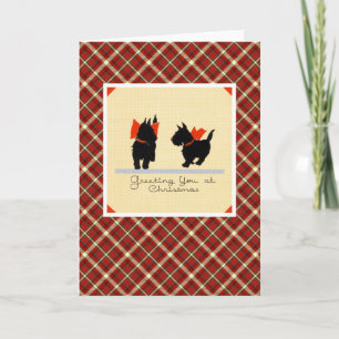 Vintage jul Terrier Hund Helgkort