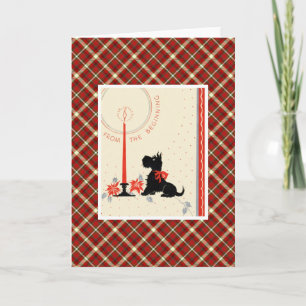 Vintage jul Terrier Hund Helgkort