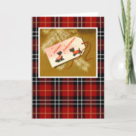 Vintage jul Terrier Hundar Helgkort