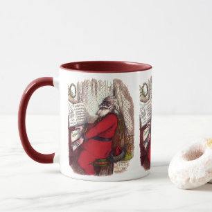 Vintage jul, Thomas Nast Tomte på piano Mugg