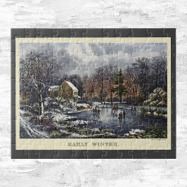 Vintage jul, Tidigt Winter-Skaterna på Pond Pussel