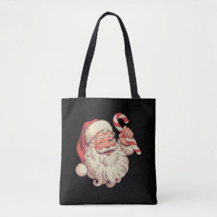 Vintage jul Tomte ansikte rolig gammal Tygkasse