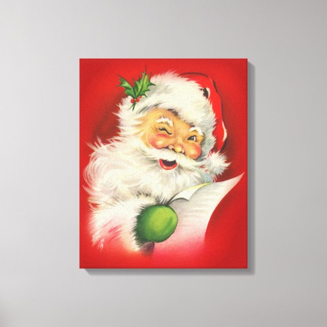 Vintage jul Tomte Canvastryck (Framsida)
