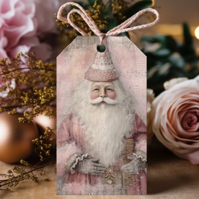 Vintage jul tomte firande presentetikett (Personalized Vintage Santa Gift Tag)