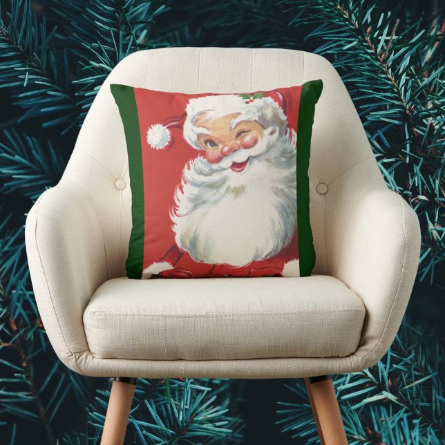Vintage jul Tomte, Glad och blinkande Kudde (Skapare uppladdad)