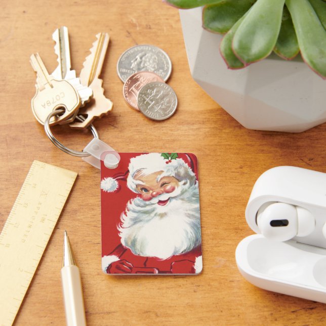 Vintage jul Tomte, Glad och blinkande Nyckelring (Skrivbord)