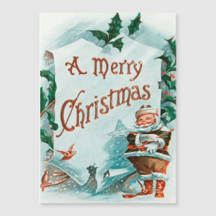 Vintage jul Tomte Glädjande hälsning