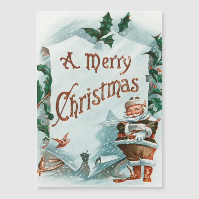 Vintage jul Tomte Glädjande hälsning (Framsida)