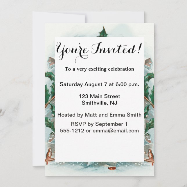 Vintage jul Tomte Glädjande hälsning Inbjudningar (Framsida)