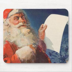 Vintage jul, Tomte julens snälla och stygga lista Musmatta