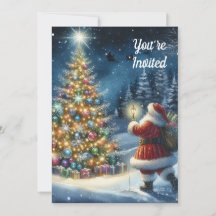 Vintage jul tomte julfest inbjudan