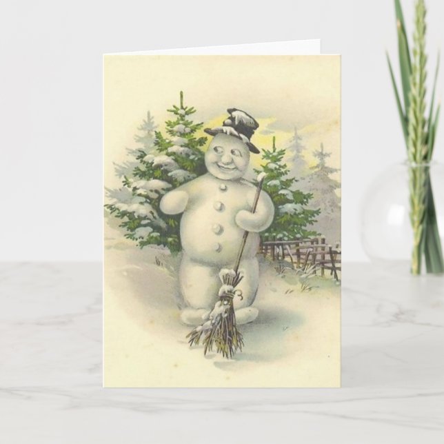 Vintage Jul Tomte Kort (Framsida)