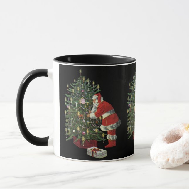 Vintage jul, Tomte med presenter Mugg (Med munk)