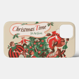 Vintage jul Tomte och dansande barn
