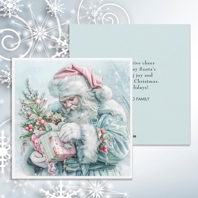 Vintage jul Tomte Pastell Julkort (Vintage Santa Claus Christmas greeting card)