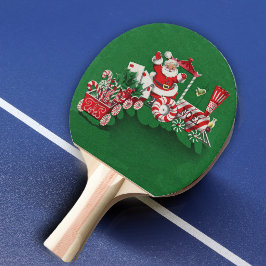 Vintage Jul Tomte Pepparmyntsgodståg Pingisracket