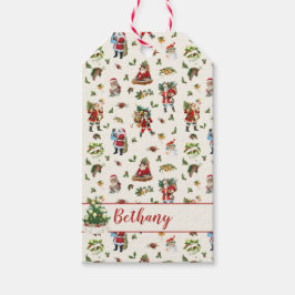 Vintage Jul Tomte Personlig Jul Presentetikett