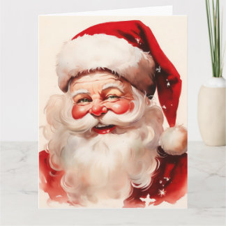 Vintage jul tomte porträtt kort