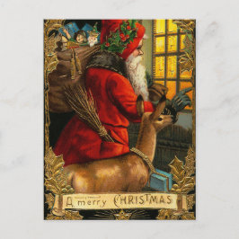 Vintage jul tomte postkort vykort