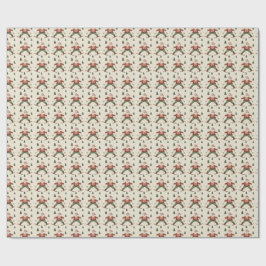 Vintage jul tomte skidåkning presentpapper