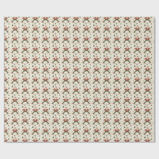 Vintage jul tomte skidåkning presentpapper