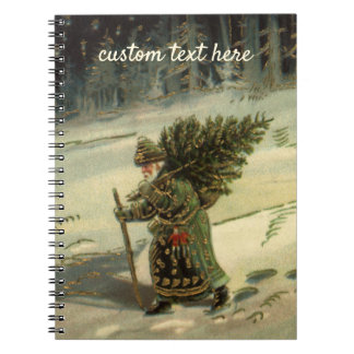 Vintage jul, Tomte som bär ett träd Anteckningsbok