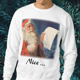 Vintage jul, Tomtebus julens snälla och stygga lis Lång Ärmad Tröja